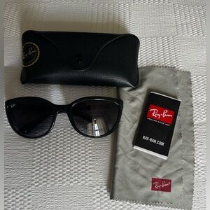Ray-Ban Women’s Black Cat-Eye Sunglasses with Dark Lenses